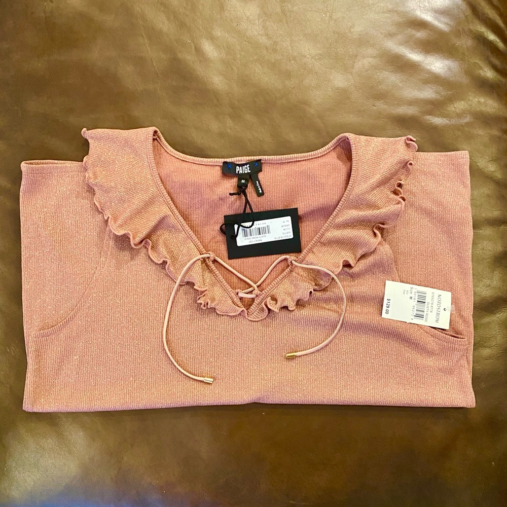 Paige Rainey Top in Dusty Rose/Gold